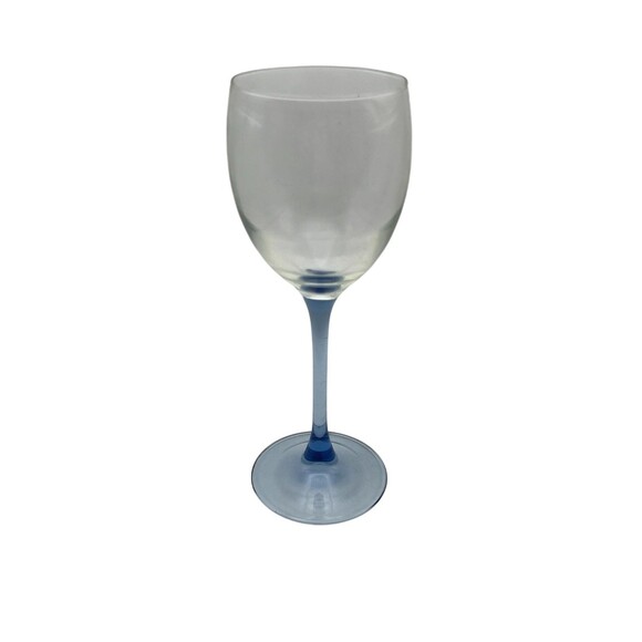 Vintage Luminarc 4 Blue Stem/Clear 8 oz Wine Glasses New In Box - Picture 3 of 6